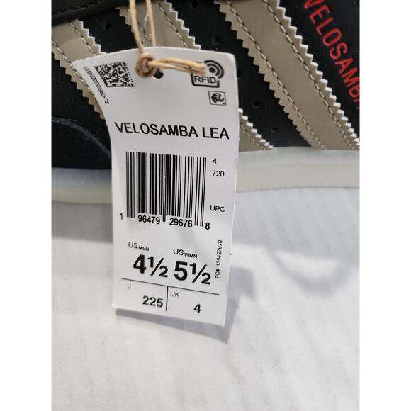 Mens Size 4.5 Adidas Velosamba Sneakers Black Leather Athletic IH5214 women 5.5 main image 6